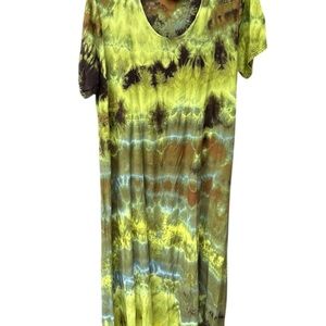 Vintage Ercoli Tie-Dye Maxi Dress